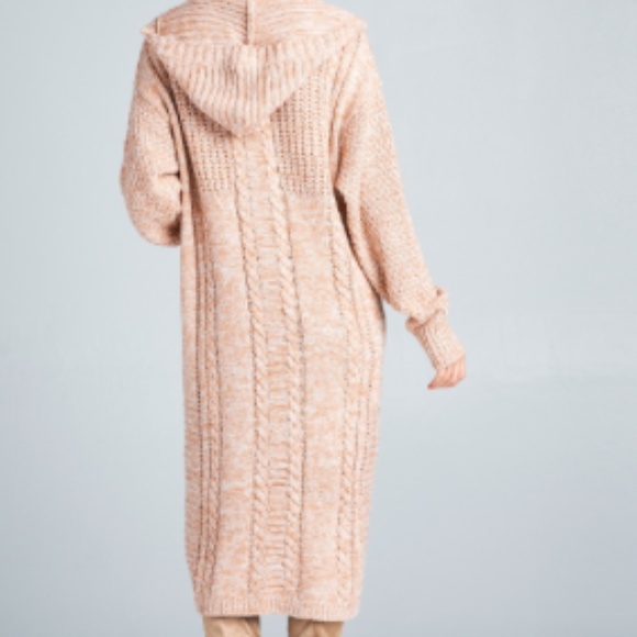 Duster Cardigan Sweater Coral Peach - Picture 4 of 10